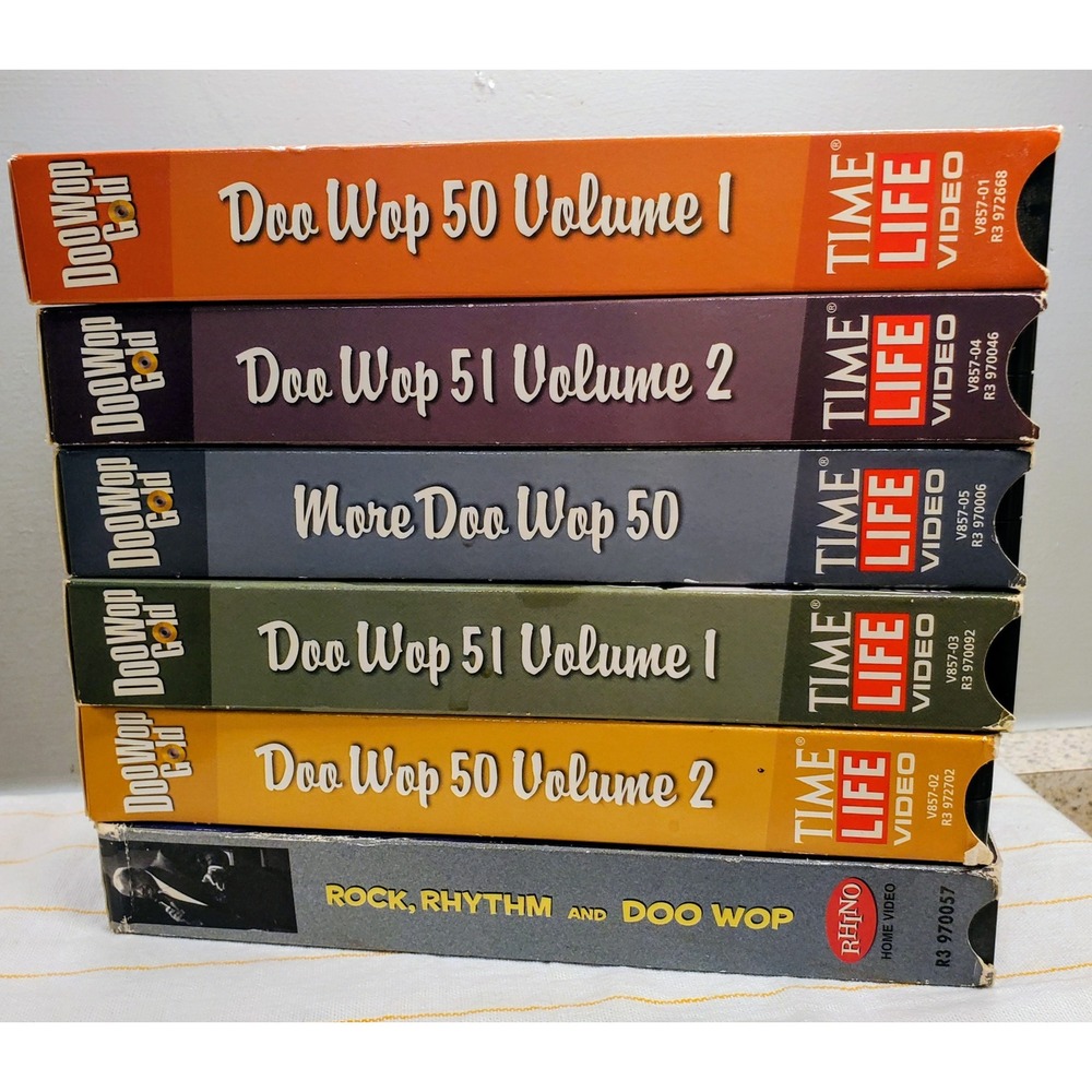 VTG 6 Time Life VHS Tapes Doo Wop 50 51 Vol 1&2 Gold Rhino Rock Rhythm & Doo Wop